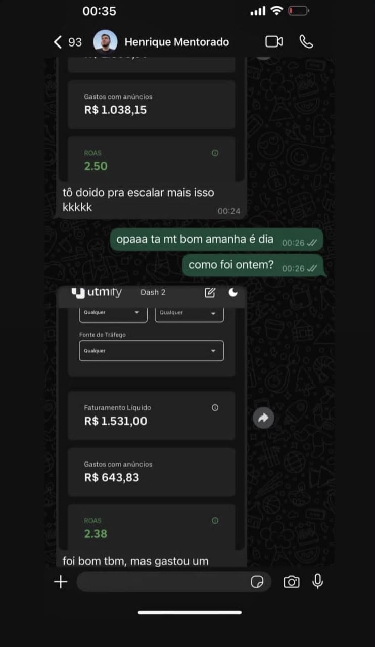 Resultado do Henrique como mentorado